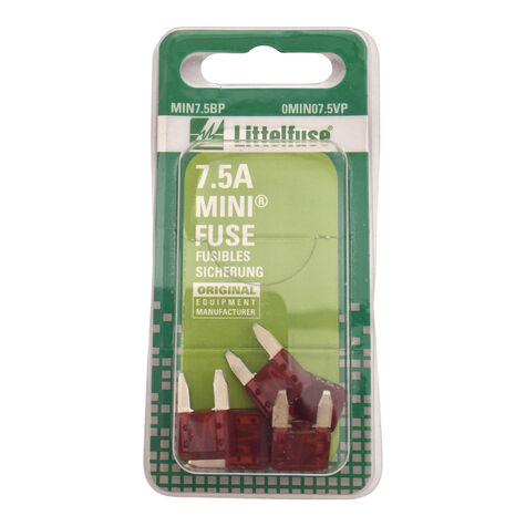 LITTELFUSE 7.5A MIN BLADE FUSE PK/5, MIN7.5