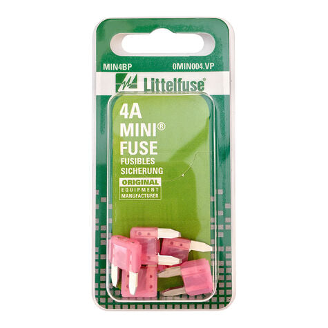 LITTELFUSE 4A MIN BLADE FUSE PK/5, MIN4