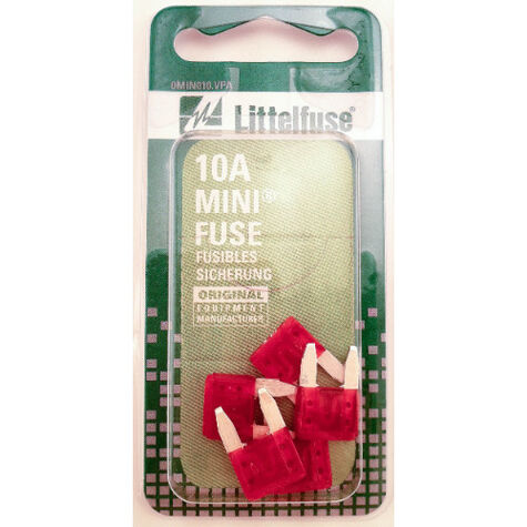 LITTELFUSE 10A MIN BLADE FUSE PK/5, MIN10