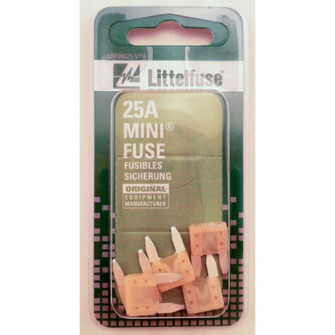 LITTELFUSE 25A MIN BLADE FUSE PK/5, MIN25