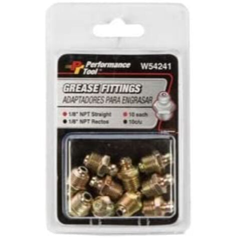 PERFORMANCE TOOL 1/8''GREASE FITTINGS L STRAIGHT, W54241